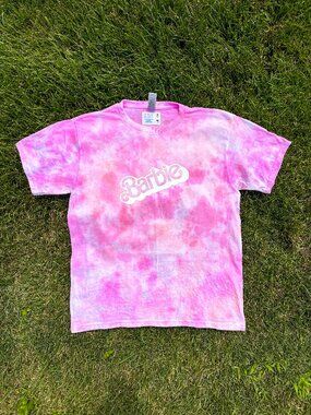 Child Large (14-16) Barbie Pink Random Tie-Dye T-Shirt